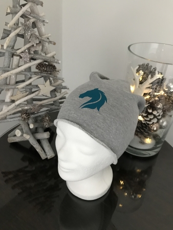 Beanie Hellgrau-Türkis, One Size